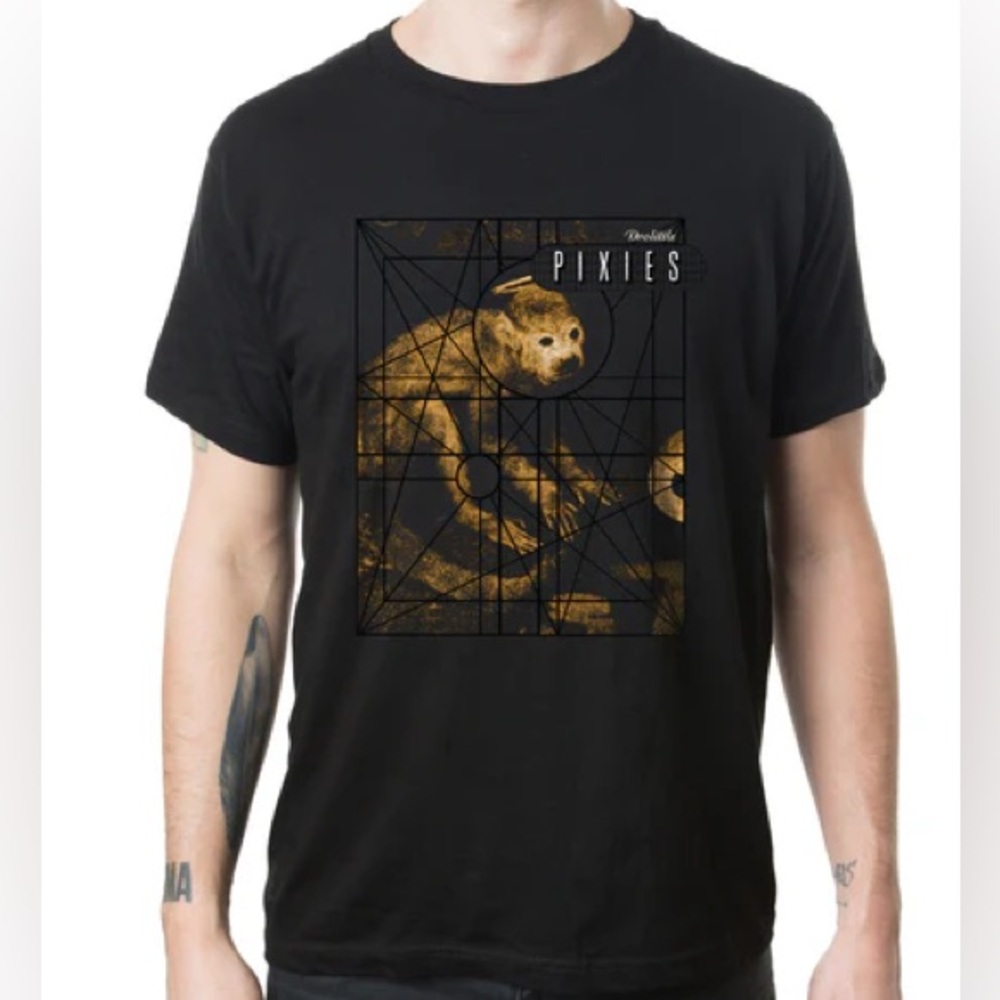 Authentic Merch Black Pixies Graphic 100% cotton Unisex T-Shirt (2023 tour)